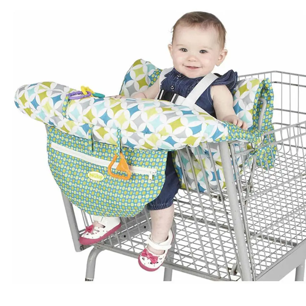 Детская тележка супермаркета с принтом, защита обеденного стула, антибактериальная безопасность, переносная магазинная тележка для путешествий, подушка