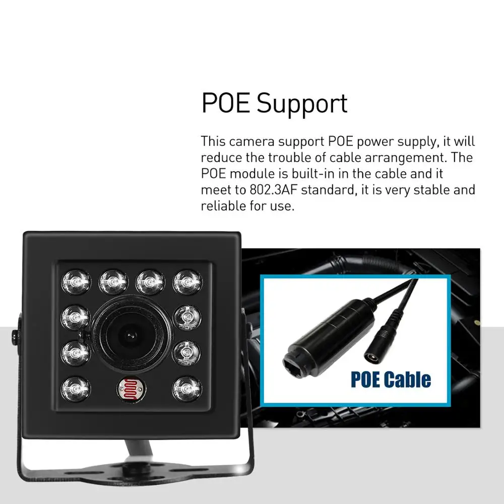 Камера Видеонаблюдения POE HD H.265 3MP IP 10 светодиодный ИК для помещения мини 1296P/1080P ONVIF