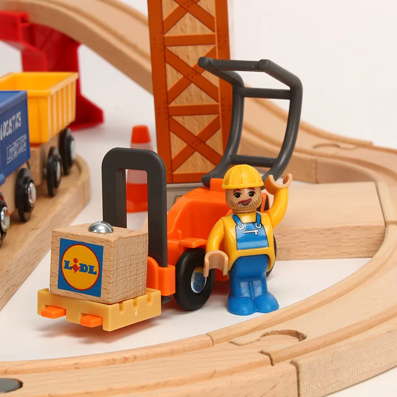 Деревянные игрушки для детей, модели автомобилей, деревянный автомобиль, головоломка, строительный слот, рельсовый путь, железнодорожный транспорт, железная дорога с деревянным поездом Томан, трек