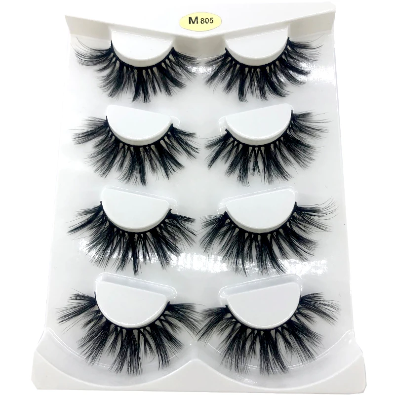 

HBZGTLAD 4 pairs natural false eyelashes fake lashes long makeup 3d mink lashes eyelash extension mink eyelashes for beauty