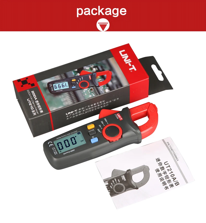 force gauge UNI-T Clamp Meter UT210 Series AC Current Mini Clamp Multimeter Digital True RMS Pliers Ammeter Auto Range soil ph tester