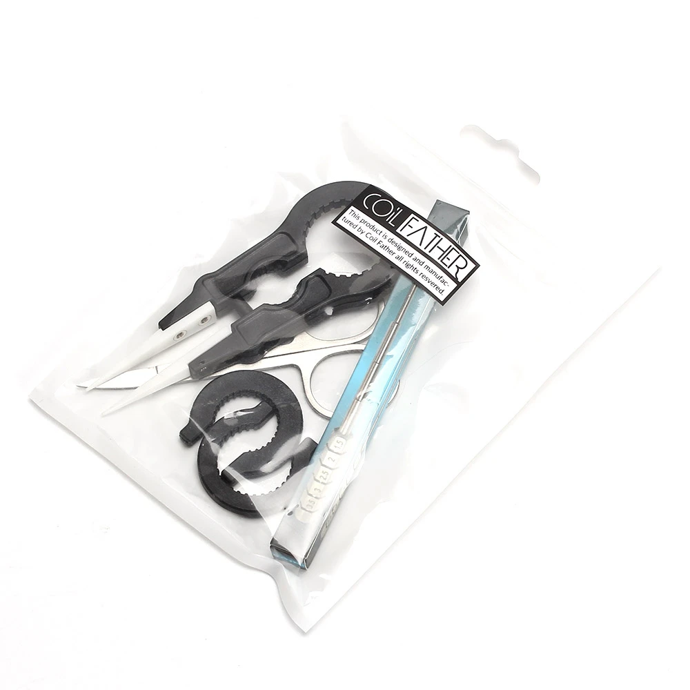 

Coil Father Vape Tool Kit Must Have Tools for Vaper Mini Cutter Ceramic Tweezer Coil Jig for Electronic Cigarette Users