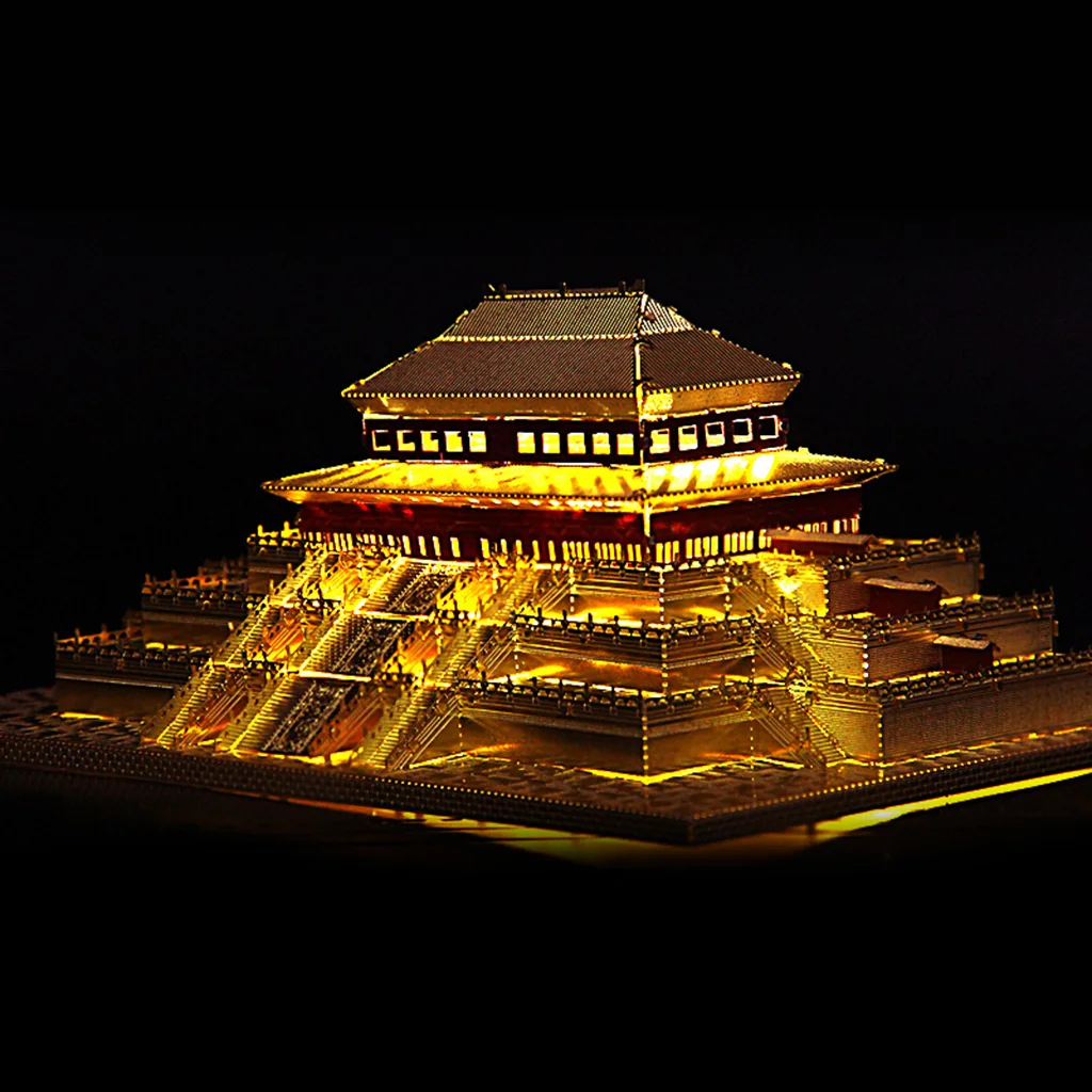 3D Metal Jigsaws Puzzle - China Taihe Palace Model History Architecture Building Toy  Retro Home Office Desk Decoration Ornament