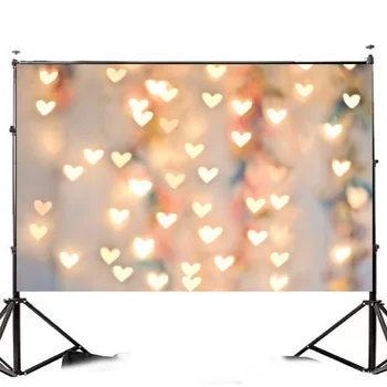 

7x5FT Warm Heart Love Heart Light Photographic Vinyl Background Studio Backdrop Bright Color Rich Patterns 2.1x1.5m