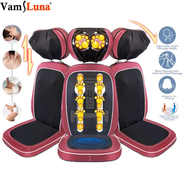 Massage Seat Cushion Shiatsu Neck Shoulder Back Massager Chair