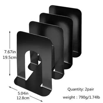 

Black Metal Bookends.Sturdy,Non Skid,Heavy Duty.Economic Universal Bookends Support for Books, Movies, DVDs, Magazines, Video