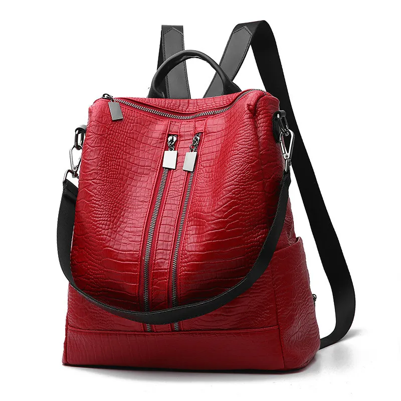 

2017 New Arrivals Ladies Bags Concise Leisure Fashion Occident Style Backpacks Solid Color Wine Red Black Blue Grey Female Bag