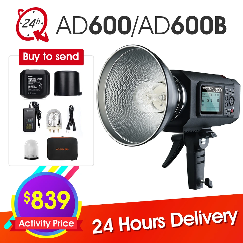 

Godox Wistro AD600 AD600B Manual Version Bowens Mount GN87 HSS 1/8000S 2.4G X System All-In-One Outdoor Strobe Flash Light