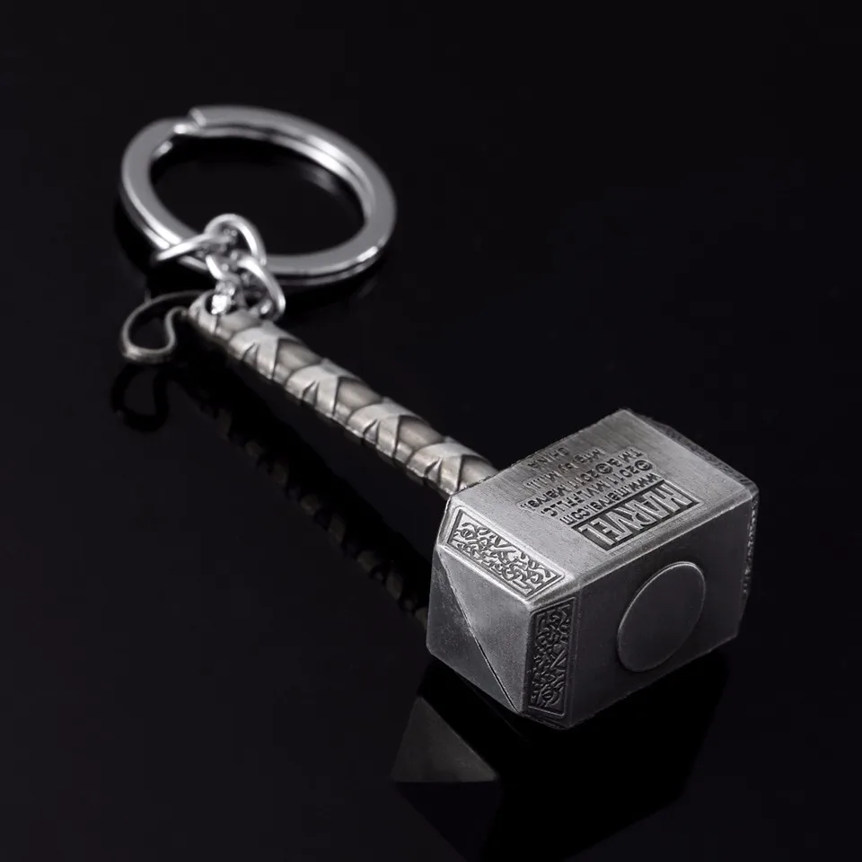Vintage Thor Hammer Keychains Avengers Men Key Rings Movie Key Holder