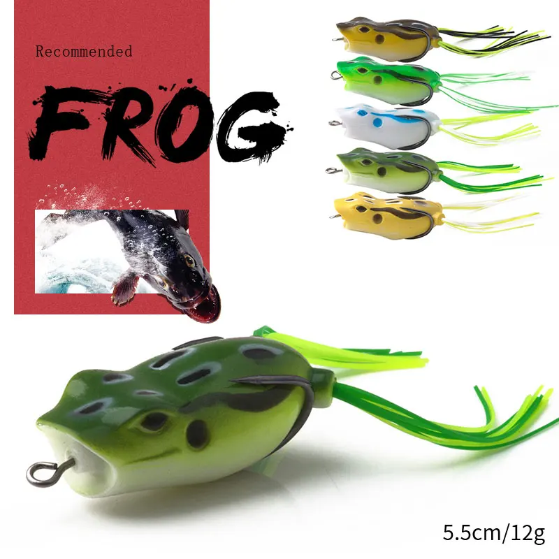 1 шт. 5 см 12 г Topwater мягкая резиновая в виде лягушки рыболовные приманки с крючками