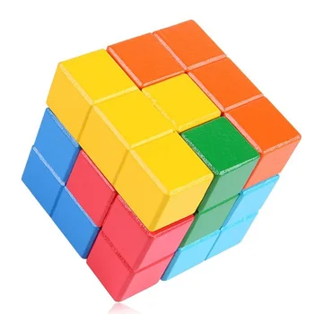 

Tetris Game Wooden block Toys magic cube jigsaw puzzle blocks Children intelligence Toy wood Tangram kid preschool education aid