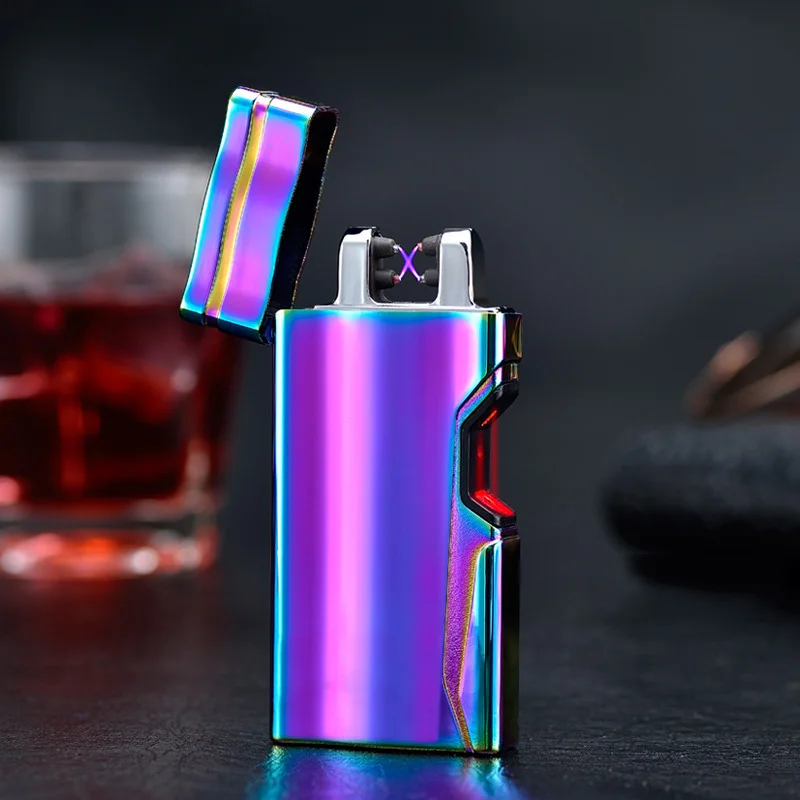 Импульсная двойная дуговая электронная сигаретная Зажигалка USB перезаряжаемая