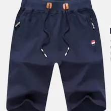 Мужские хлопок Шорты для женщин Популярные летние дышащие мужские бермуды Твердые упругие талии Повседневное Короткие штаны модные по колено