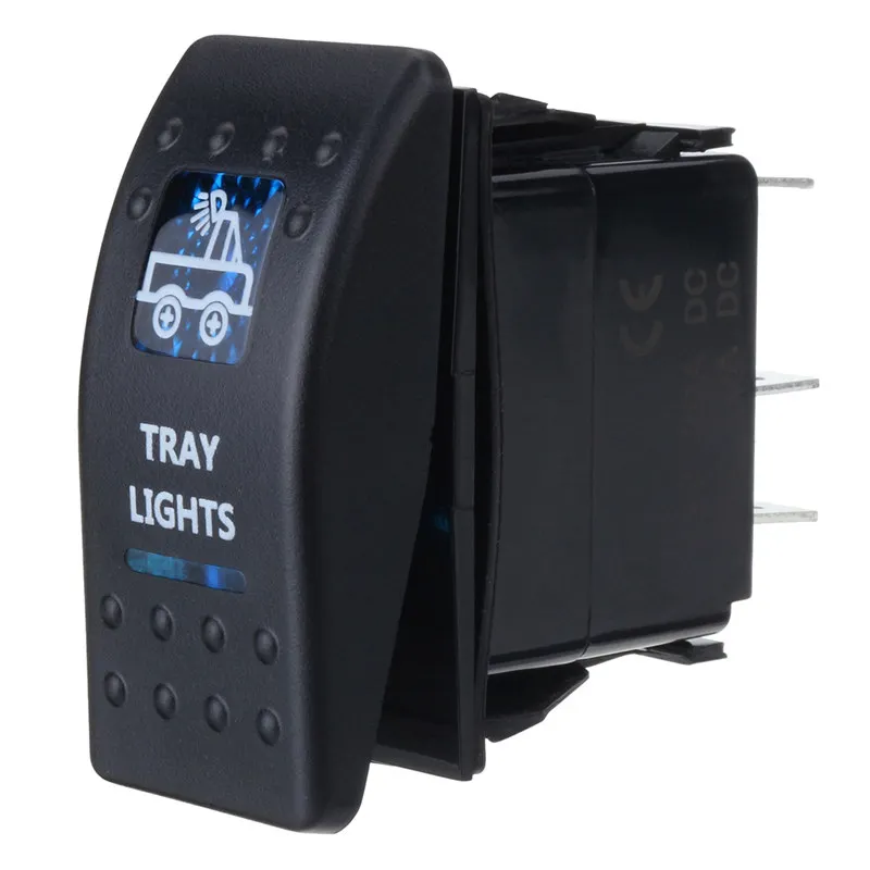 1PC 12/24 Вт водостойкый Led светодиодный автомобильный переключатель с формой лодки освещения грузового автомобиля тумблер бар стиль синий тумблер рокер заднего выключатель света - Цвет: Tray Light