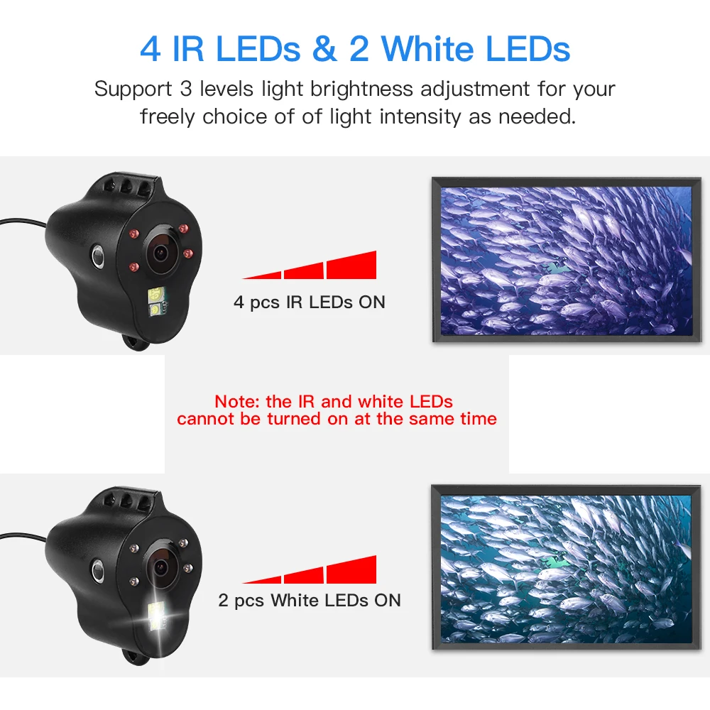  Eyoyo EF15R Underwater Camera for fishing Video Ice Fishing Cam DVR Infrared&White LED Temperature 