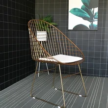 2 шт упаковка, стул из стальной проволоки с подушкой в черном/белом/золотистом цвете