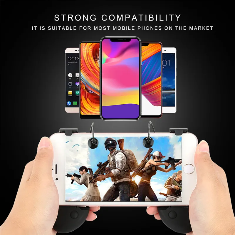 For PUBG Controller Game Trigger Cell Phone Mobile Controller Fire Button Gamepad L1R1 Aim Key Joystick for iphone Android