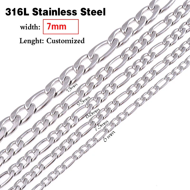 Stainless Steel Figaro Chain Statement 