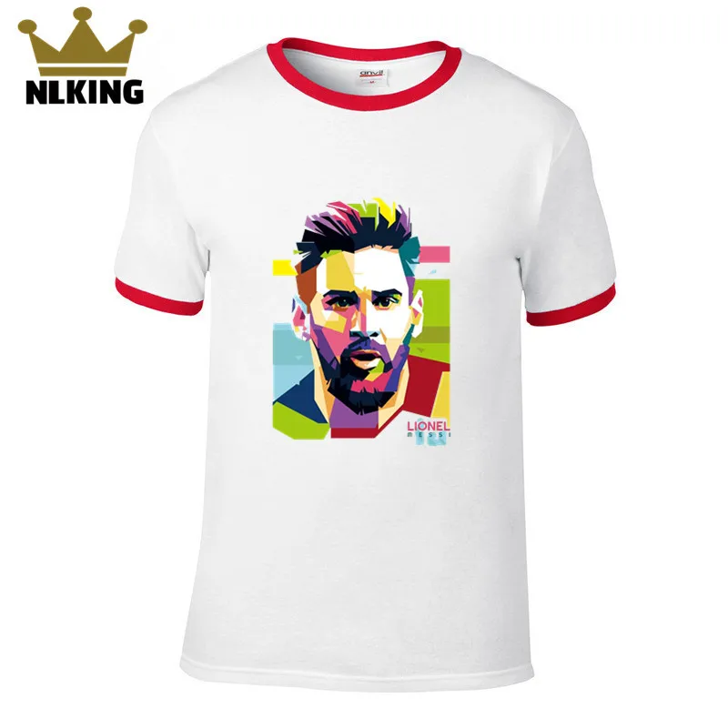 Горячая Распродажа 2018 модная футболка Lionel Messi Женская Мужская с коротким рукавом