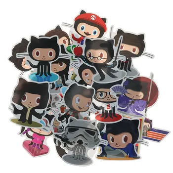 

25pcs/Set, Octocat Octopus Cat Card Holder Student Stationery Sticker Ruby Programmer Belief Luggage Car Sticker Multi-Purpose