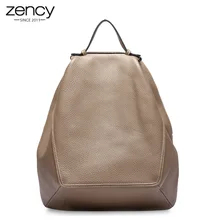 Zency Large Capacity Women Backpack The First Layer Cow Genuine Leather Female Travel Bag Schoolbags For Girls mochila de mujer