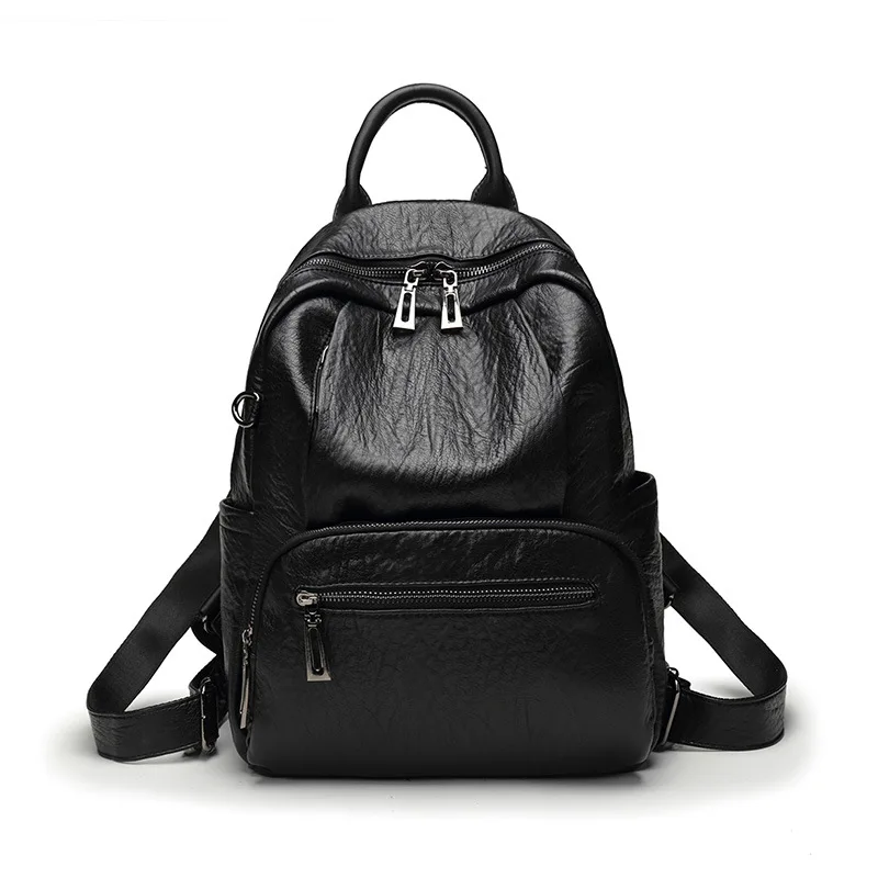 

2018 New Genuine Leather Women Backpacks Leather Female Travel Shoulder Bag Backpacks for Teenage Girls Sac A Main 2019 New C502