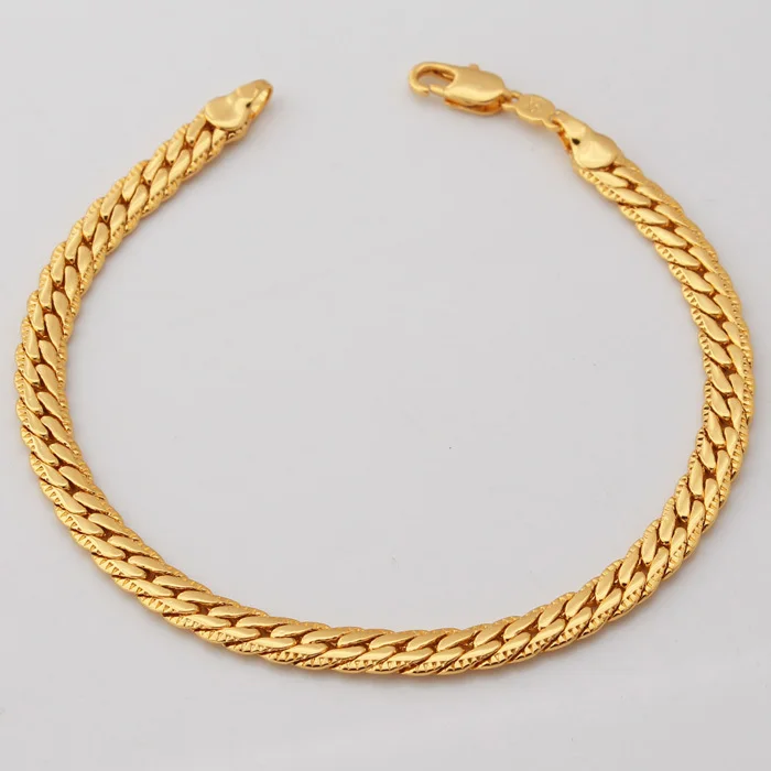High Quality Real Gold Plated Bracelet Men Figaro Chains For Men Wholesale Hot New 2014 Fashion ...