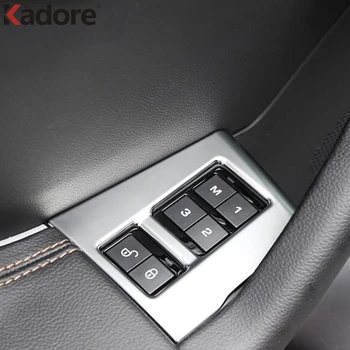 

For Jaguar F-PACE 2016 2017 2018 ABS Matte Internal Memory Door Lock Switch Button Knob Cover Door Armrest Sticker Car Styling