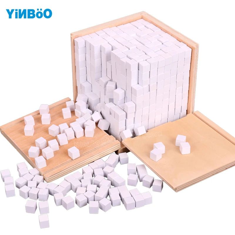 

Montessori Educational Wooden Toy Volume Box with 1000 Cubes for Early Childhood Preschool Training Kids Toys Brinquedos