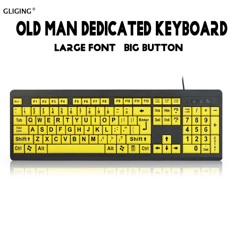 

Large font big button for the elderly special keyboard USB notebook Desktop PC wired fingerboard