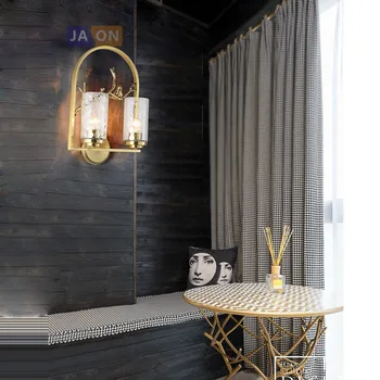 

led e27 Postmodern Copper Glass Gold Clear LED Lamp LED Light Wall lamp Wall Light Wall Sconce For Foyer Bedroom