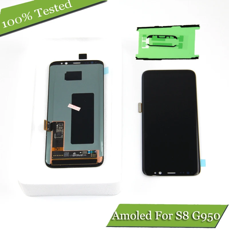 S8 G950 ЖК дисплей для SAMSUNG Galaxy G950F сенсорный экран дигитайзер Замена + лента|Экраны