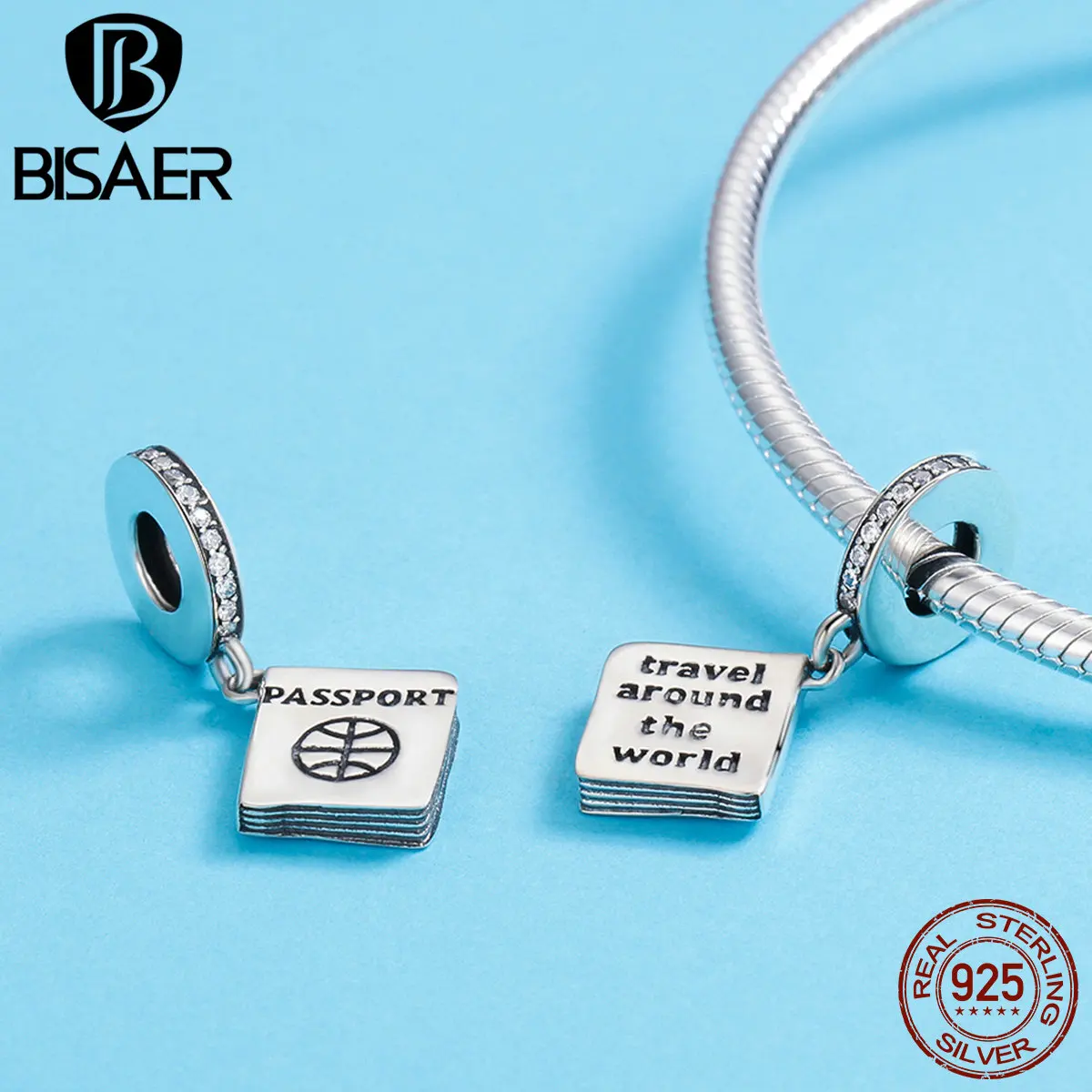 

New 100% 925 Sterling Silver Travelling Around The World Passport Pendant Fit Charm Silver 925 Bracelet Beads & Jewelry Making