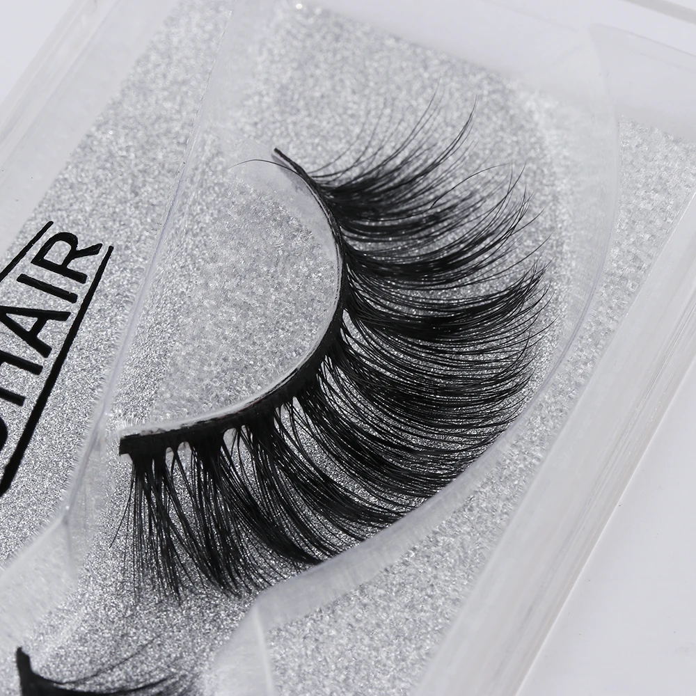 1 Pair 3D Faux Mink Hair False Eyelashes Wispy Fluffy Natural Long Full Strip Lashes Extension Makeup Tool Handmade Cruelty-free