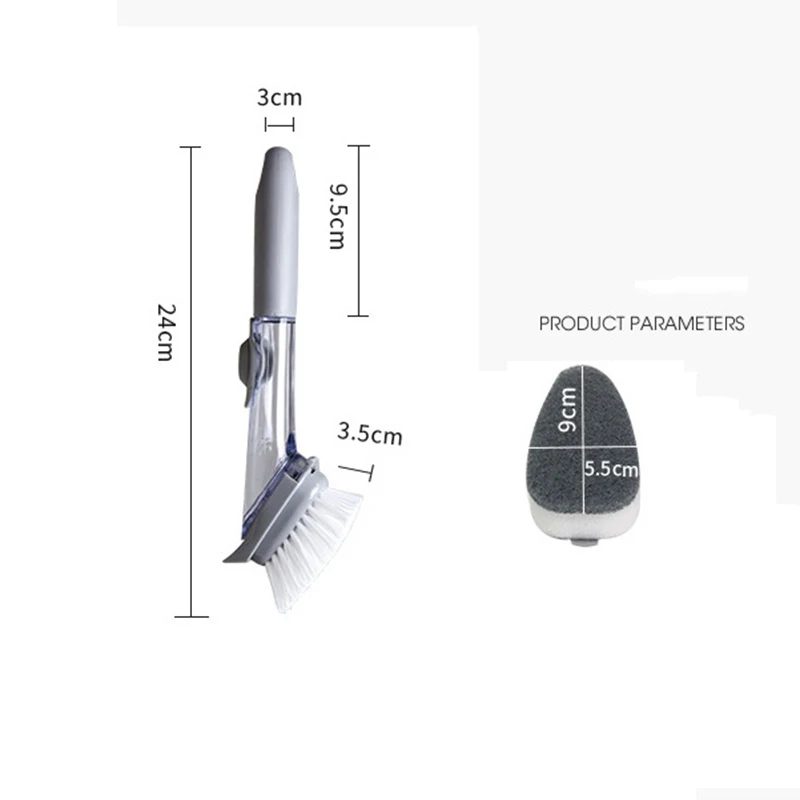 ONEUP 2 в 1 кухонная Чистящая щетка Скраб для мытья посуды с дозатором жидкого мыла с 4 съемными щетками