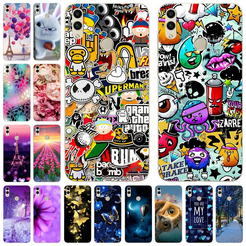

Silicone Cover For Huawei honor 8c 8x Printing Cute Bumper on Case For Huawei Honor 8 C X Fundas Coque Phone Back Cover Capa