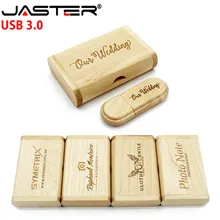 JASTER USB 3,0 высокоскоростной логотип клиента деревянный USB флеш-накопитель кленовое дерево+ коробка Флешка 4 ГБ 8 ГБ 16 ГБ 32 ГБ карта памяти подарки