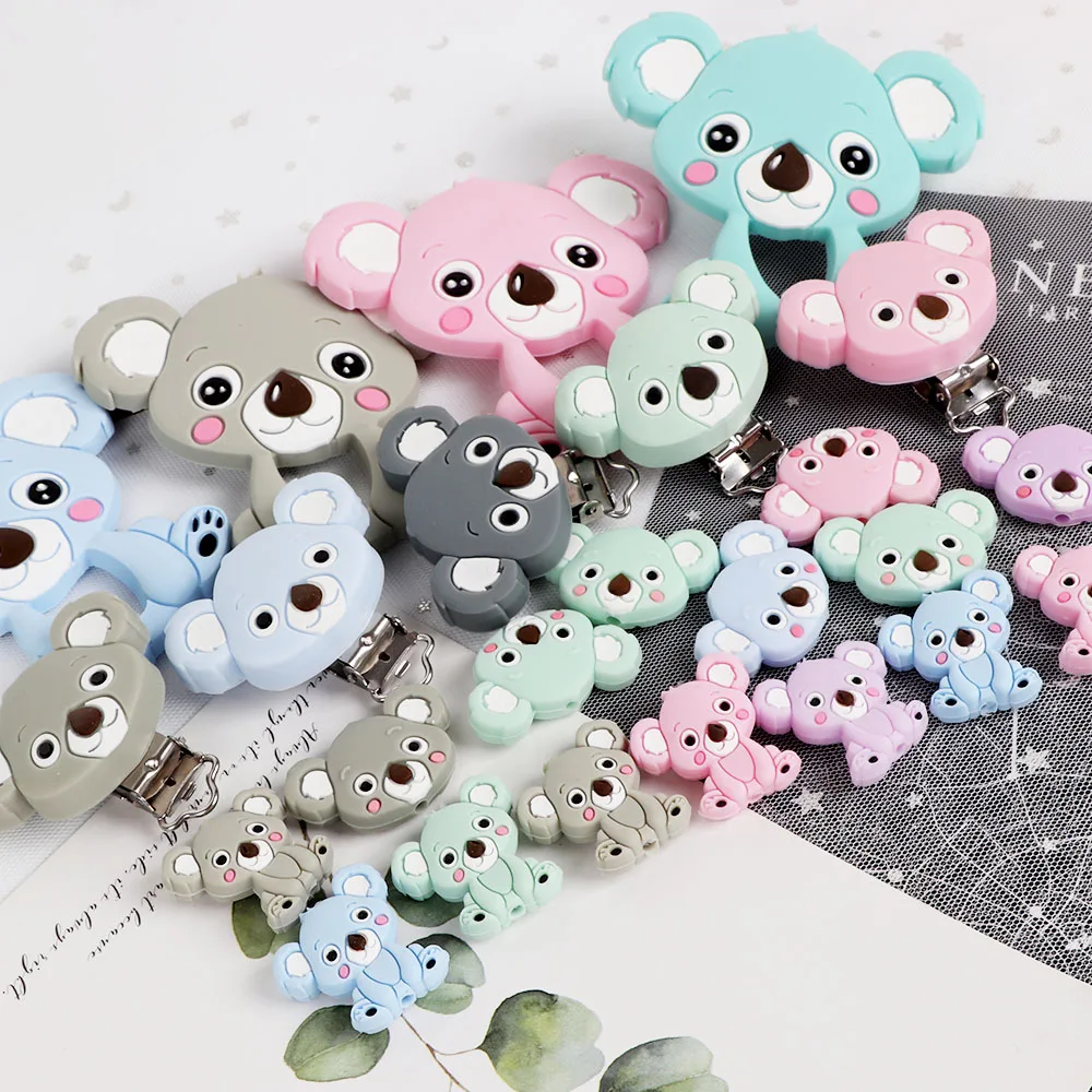 BPA Free Koala Baby Teether Silicone Beads For DIY Teething Necklace Gift Nurs Accessories Food Grade Silicone Teether Rodents