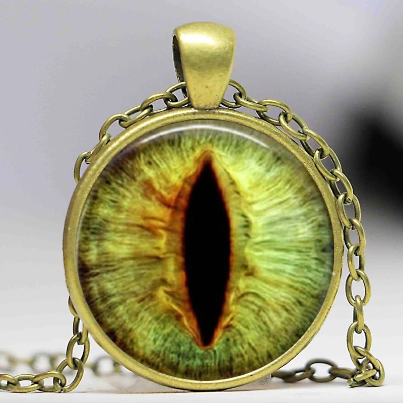 Gros Verre Dome Pendentif Oeil De Dragon Pendentif Collier A Breloques Collier Oeil De Chat Bijoux Aliexpress