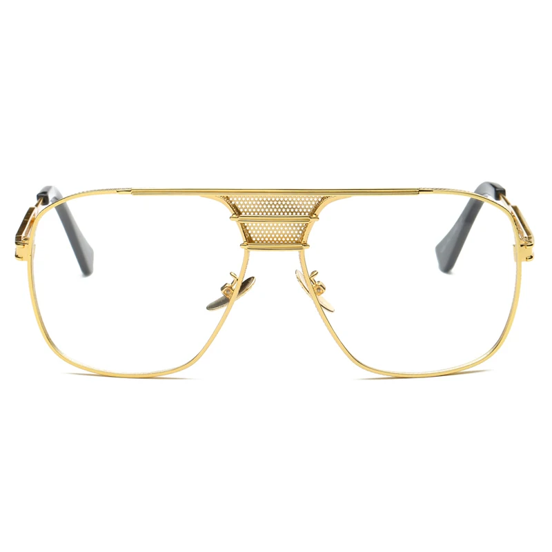 Kachawoo квадратные очки оправа Мужские аксессуары модные высококачественные металлические оправа с прозрачными линзами золотые оправы для очков мужские - Цвет оправы: gold with clear
