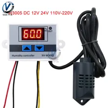 W3005 XH-W3005 12 v 24 v ac 110 v-220 v led controlador de umidade digital higrômetro sensor de controle de umidade hygrostat 0 rh 99% rh