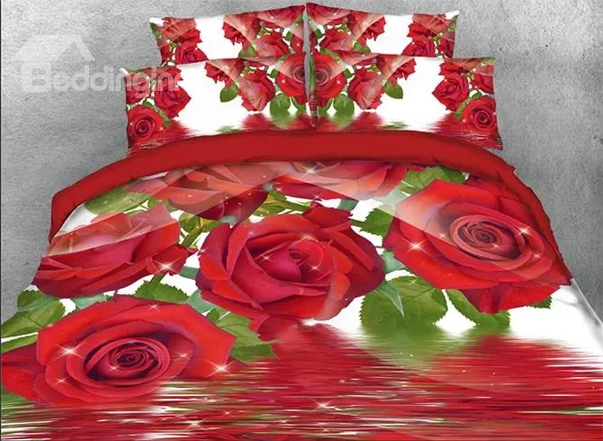 Shining Red Roses Printed 3D Bedding Sets/Duvet Covers | Дом и сад