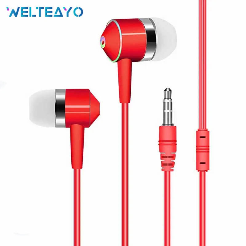 

Wired Earbuds Headphones 3.5mm Red Yellow Black Red Blue White Green Pink In Ear Wire Earphone Earpiece With Mic Stereo Headset