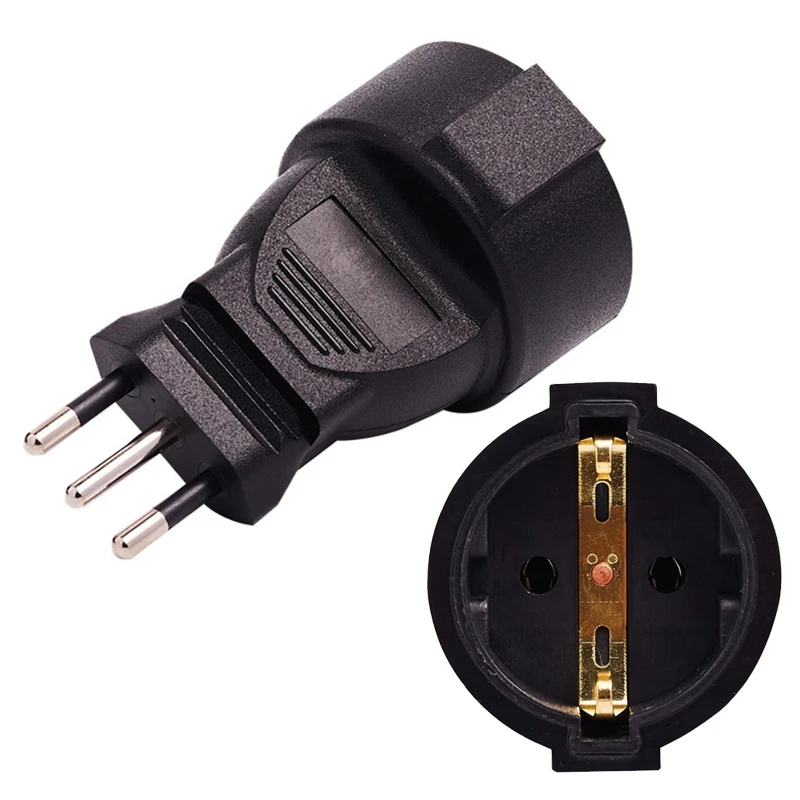 

Italy 3PIN male to EU 2PIN female Germany French EU socket Converter Travel Power Adapter Plug Italy Converter Travel tools