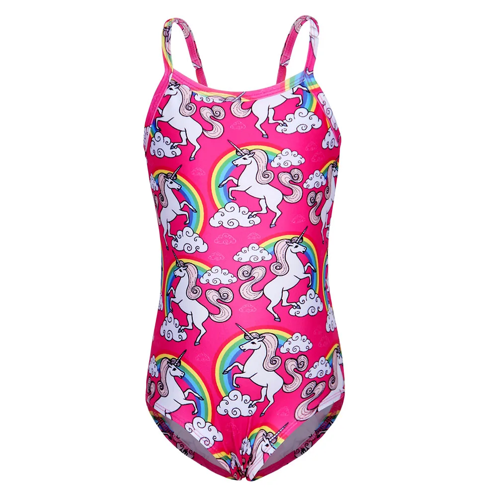 

AmzBarley Girls Rainbow Unicorn Swimsuit One-Piece Sling Bikini Girl Swimwear Upf 50 Sun Protection Bathing Suit Set