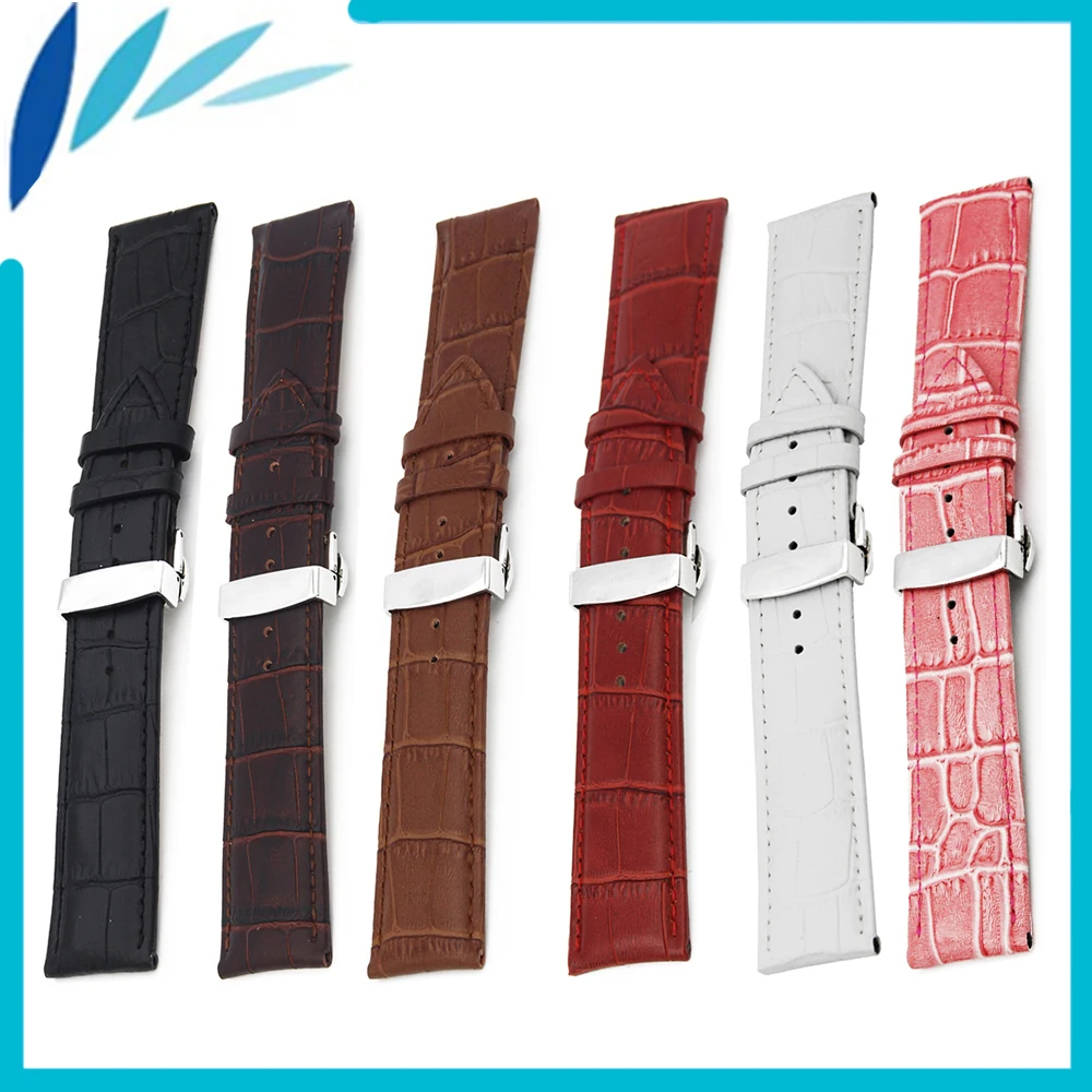 Genuine Leather Watch Band 22mm for LG G W100 / W110 Urbane W150 Strap Wrist Loop Belt Bracelet Black Brown Red White | Наручные часы