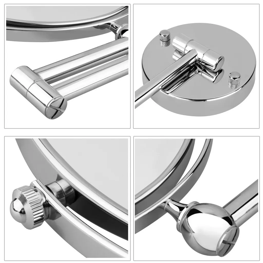  Design Bathroom Mirror Cosmetic Mirror 7X Magnification Wall Mounted Adjustable Makeup Mirror silve