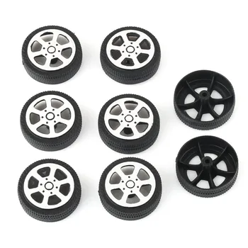 

8pcs 30*9*1.9mm Plastic Car Tire Toy Wheels Model Robot Part Dia 30mm for DIY
