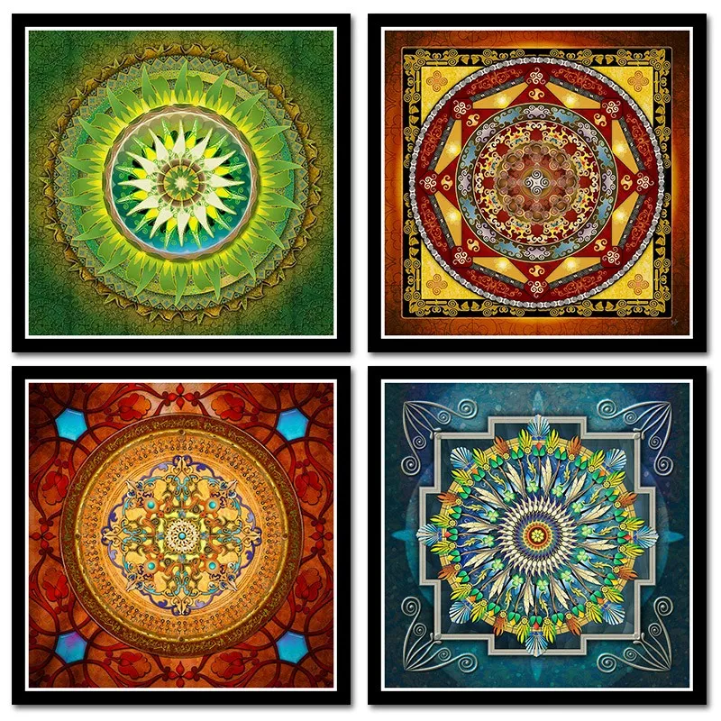 

Tibetan Thangka Mandala Paintings Sticker Buddha Art Wall Picture Home Decor Culture Spiritual Canvas Painting Religion Sticker