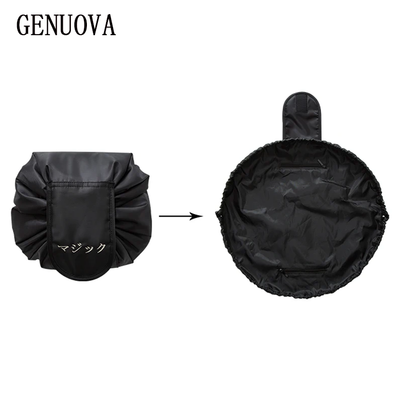 

Printing Double Pocket Organizer Large Capacity Cosmetics Bag Travel Lazy Makeup Storage Bag Drawstring Magic Make Up Bag Artist